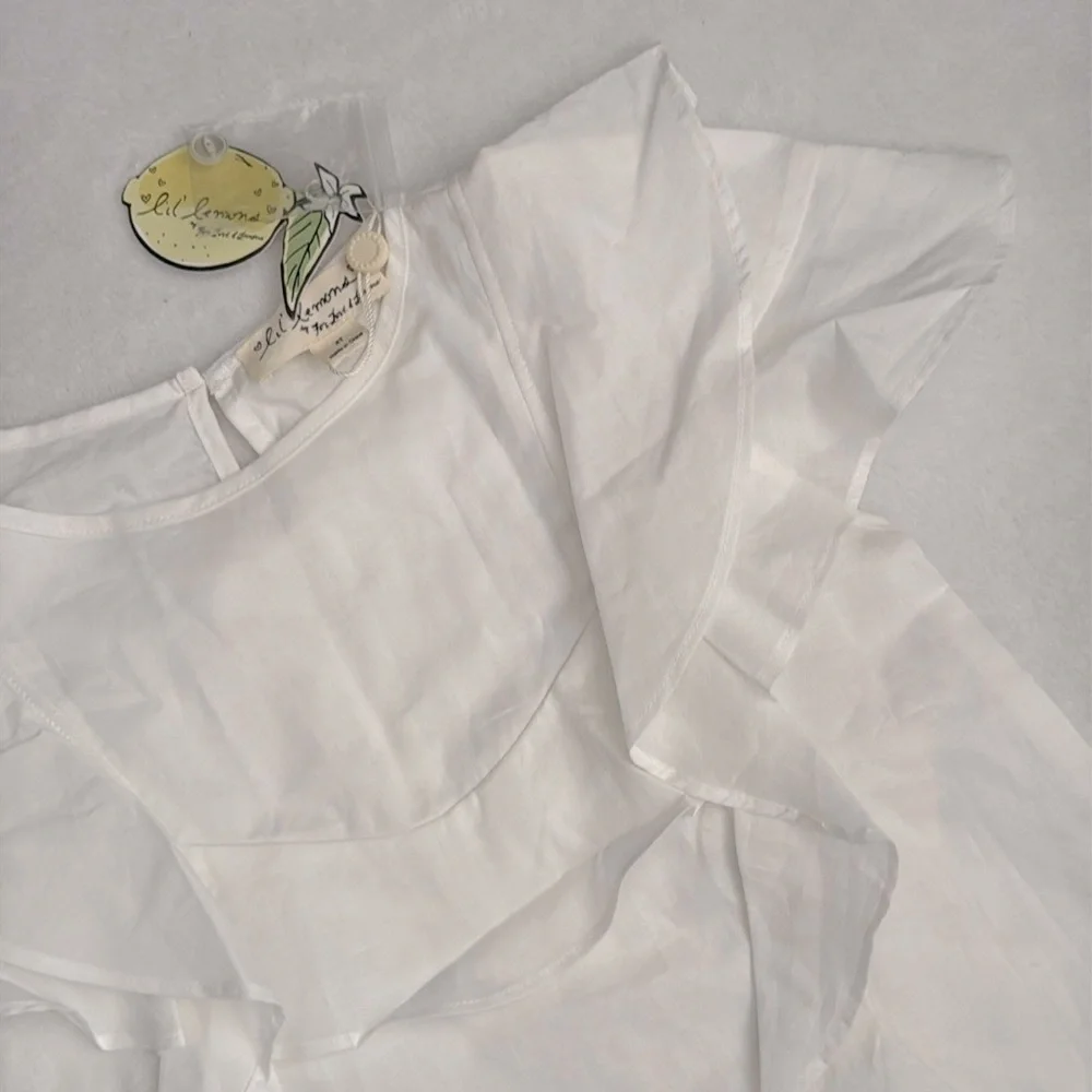 {NWT} Lil' Lemons by For Love and Lemons | Organic Cotton Ruffle Top White (4T) - Picture 4 of 14